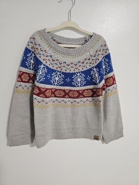 🧸2/20$ NWT Tag Kids Fair Isle Sweater Gray Size 3T Boy Toddler